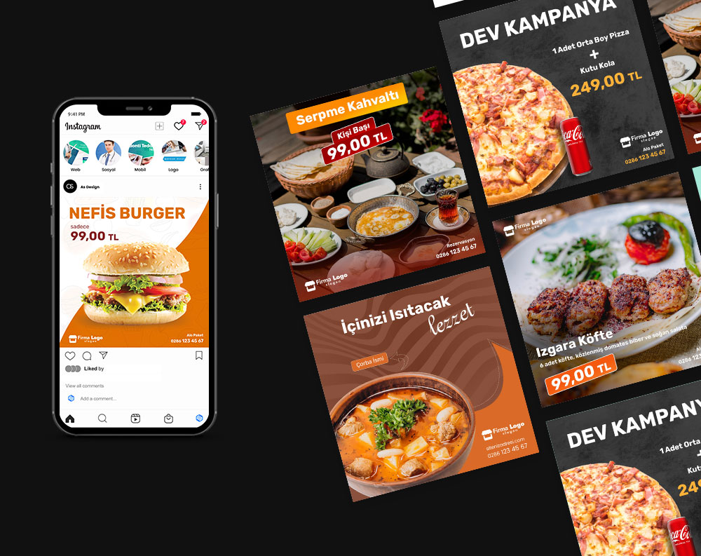 Restaurant Sosyal Medya Post Tasarımı