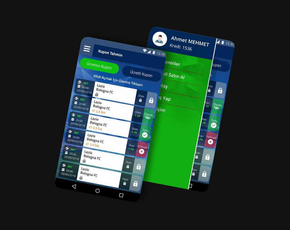 Spor Mobil Uygulama Arayüz Tasarımı